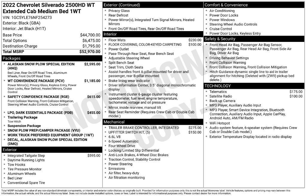 2022 Chevrolet Silverado 2500 HD Work Truck