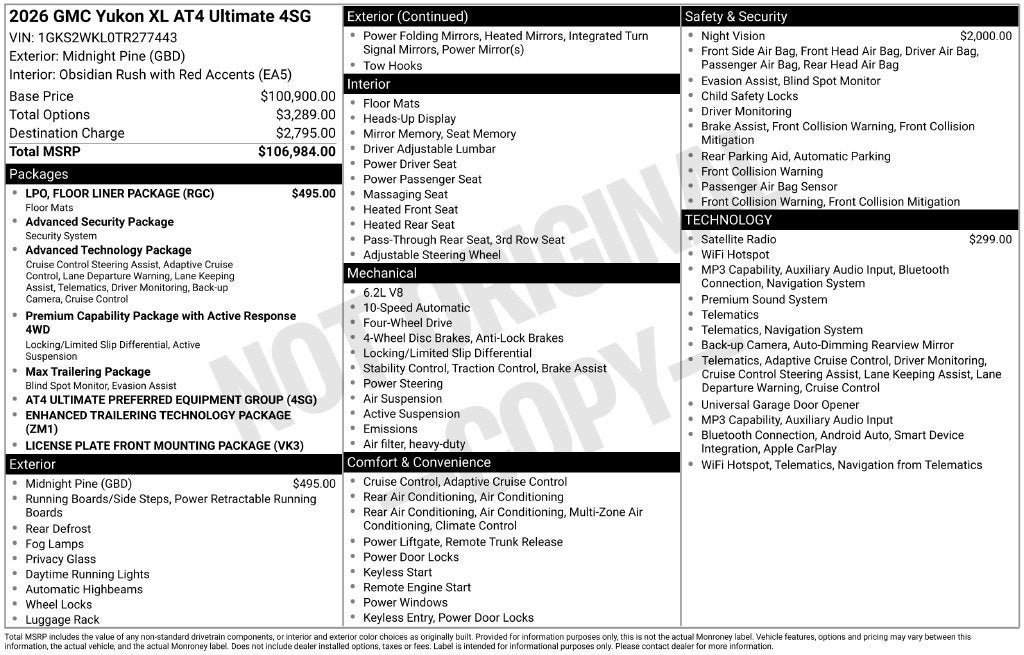 2026 GMC Yukon XL AT4 Ultimate