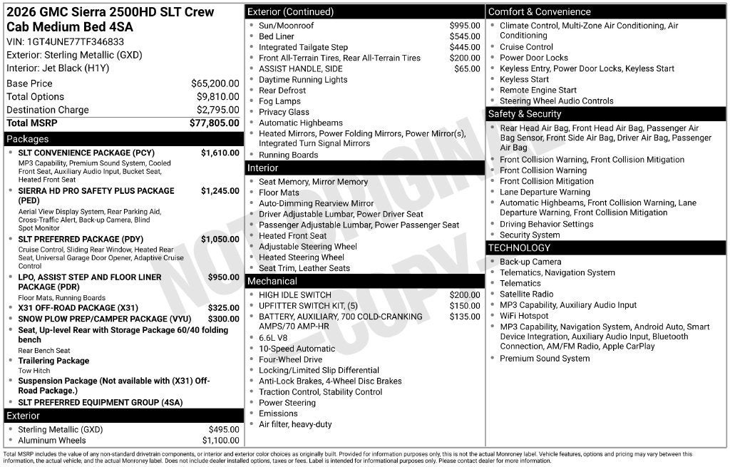 2026 GMC Sierra 2500 HD SLT