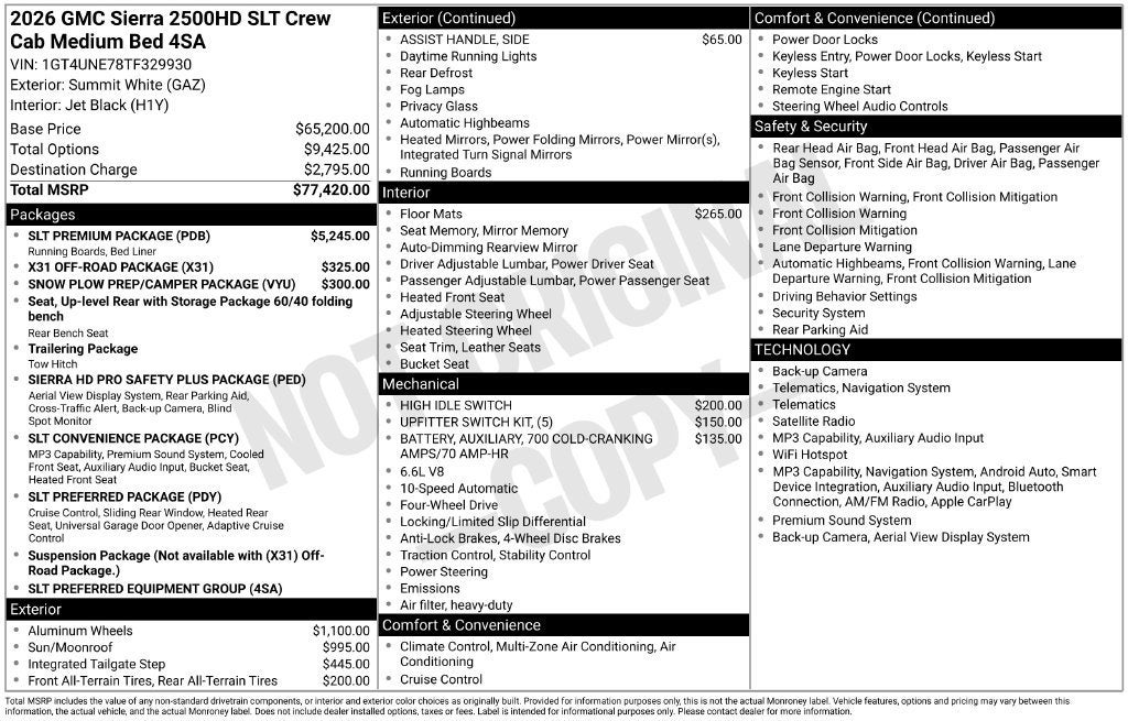 2026 GMC Sierra 2500 HD SLT