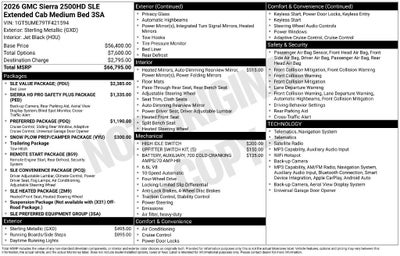 2026 GMC Sierra 2500 HD SLE