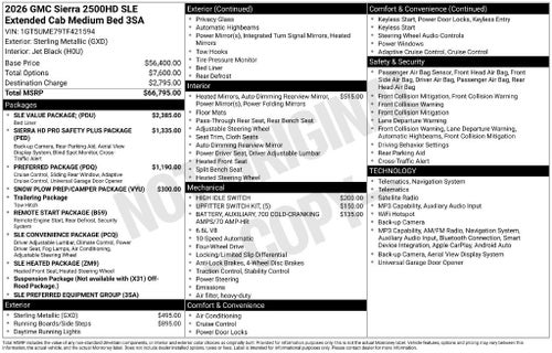 2026 GMC Sierra 2500 HD SLE