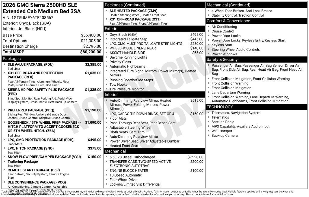 2026 GMC Sierra 2500 HD SLE