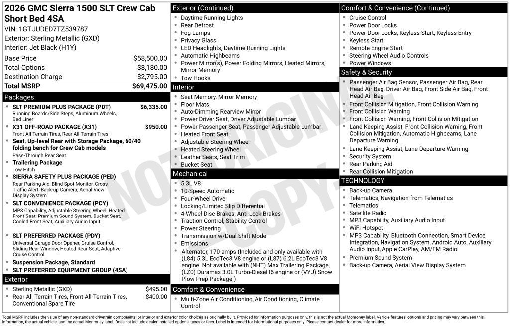 2026 GMC Sierra 1500 SLT