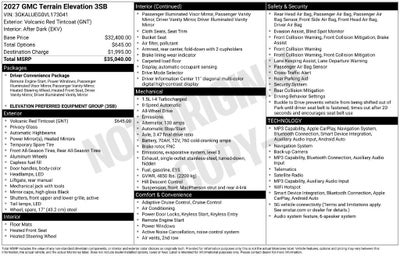 2027 GMC Terrain Elevation