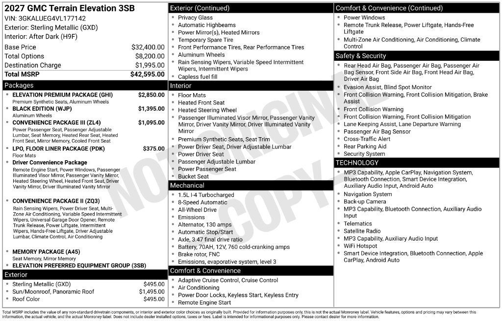 2027 GMC Terrain Elevation