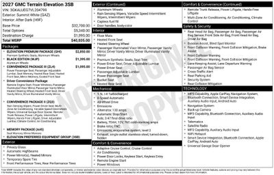 2027 GMC Terrain Elevation