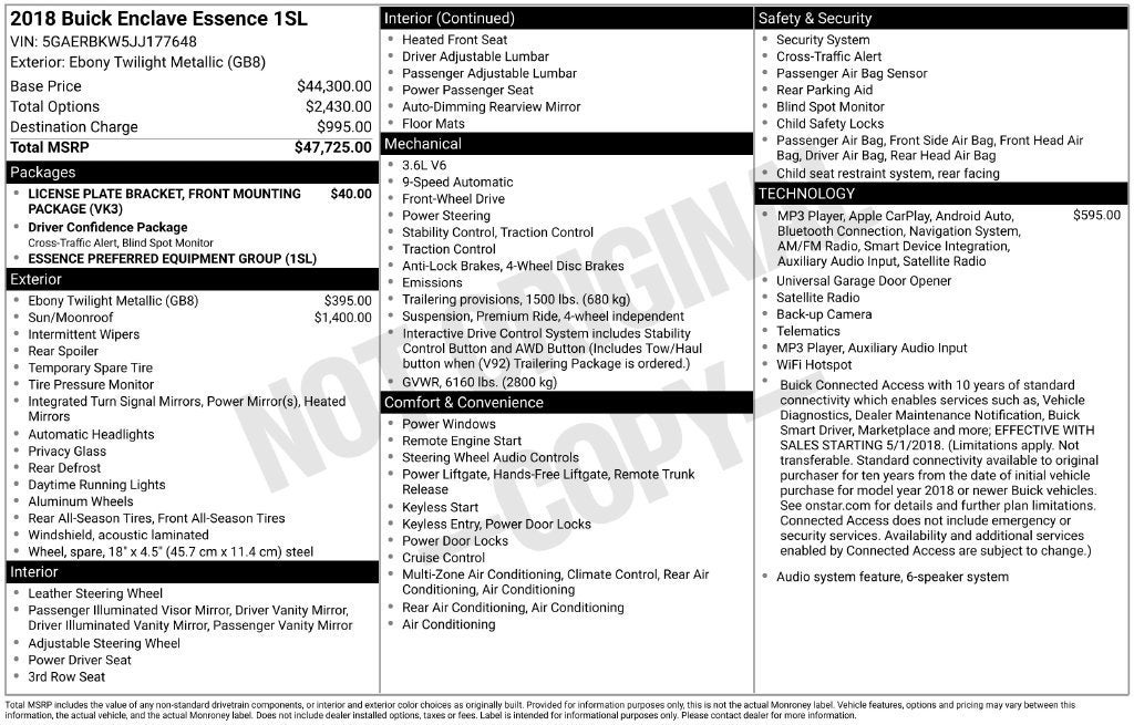 2018 Buick Enclave Essence