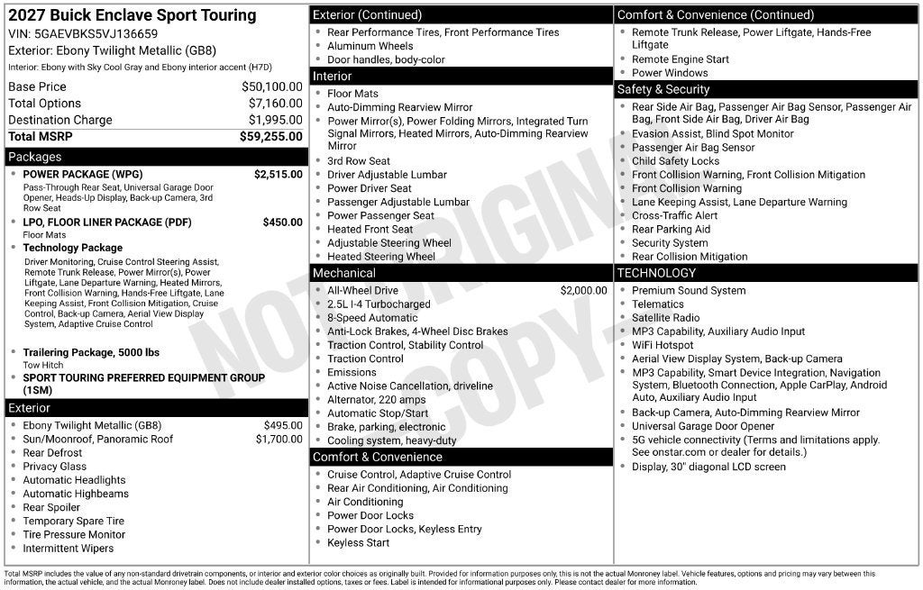 2027 Buick Enclave Sport Touring
