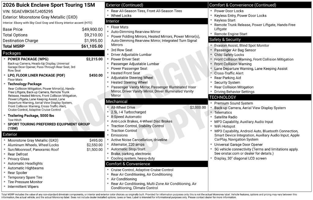 2026 Buick Enclave Sport Touring