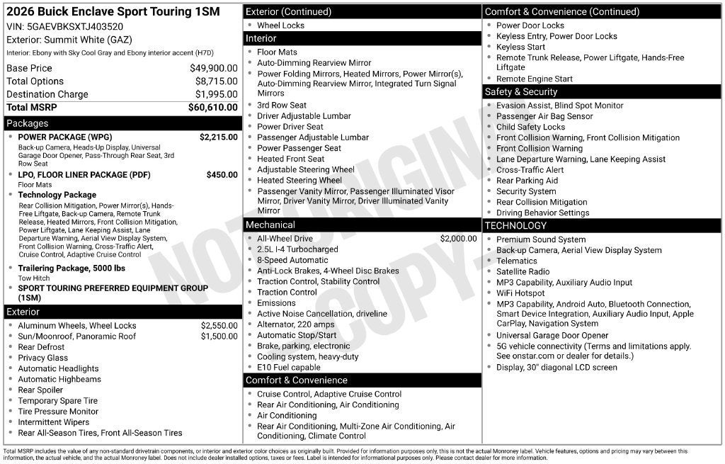 2026 Buick Enclave Sport Touring