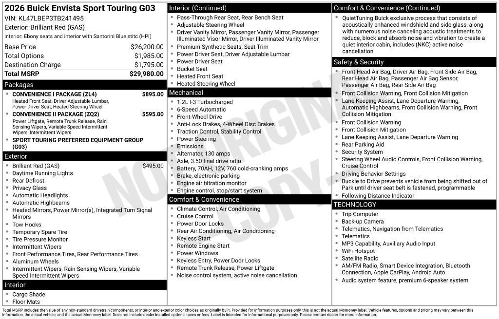 2026 Buick Envista Sport Touring