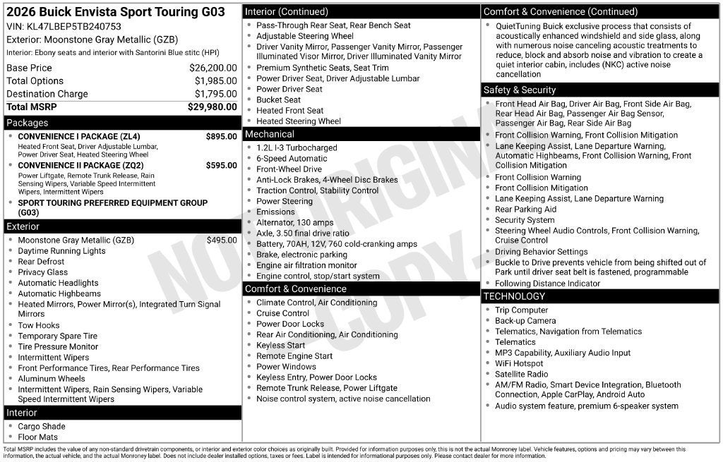 2026 Buick Envista Sport Touring