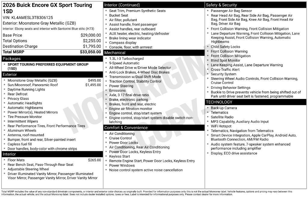 2026 Buick Encore GX Sport Touring