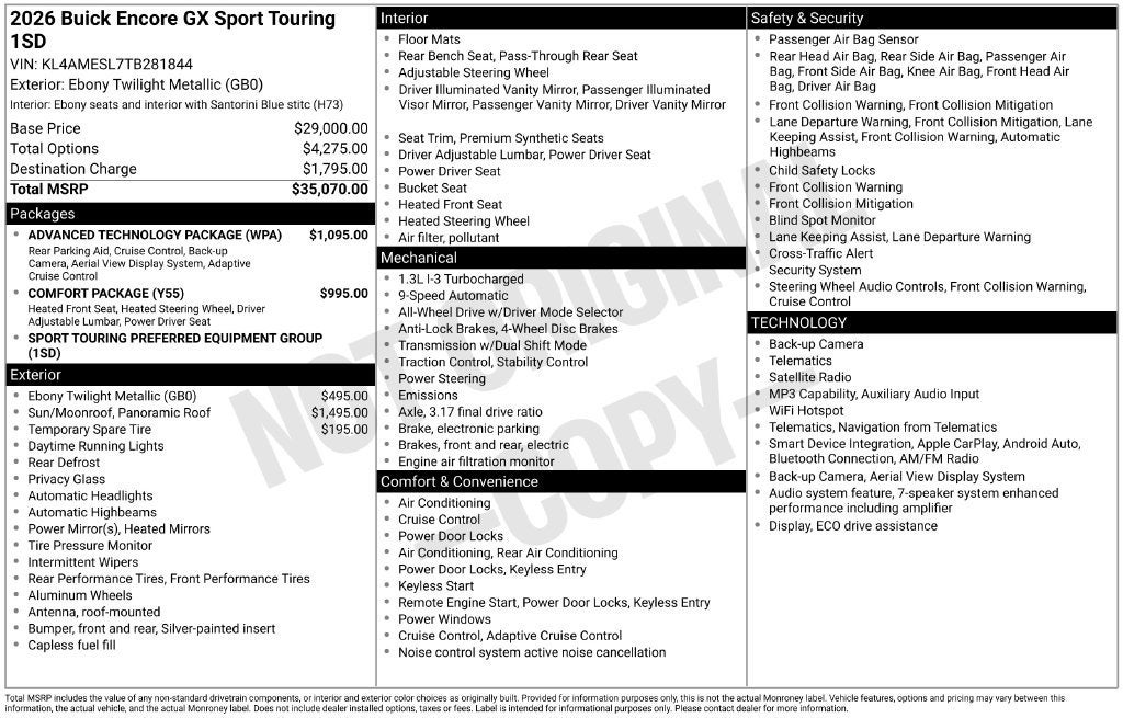 2026 Buick Encore GX Sport Touring