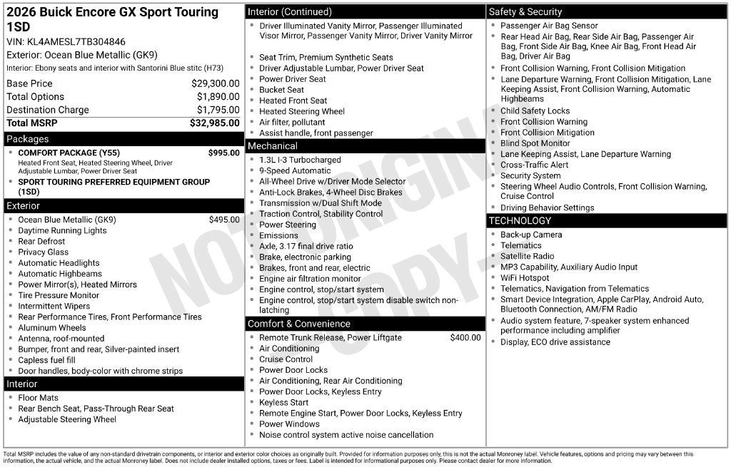 2026 Buick Encore GX Sport Touring
