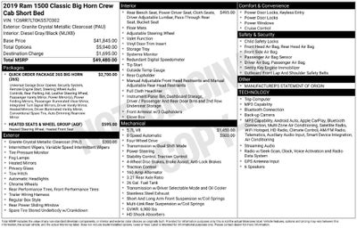 2019 RAM Ram 1500 Classic Big Horn Crew Cab 4x4 5'7' Box