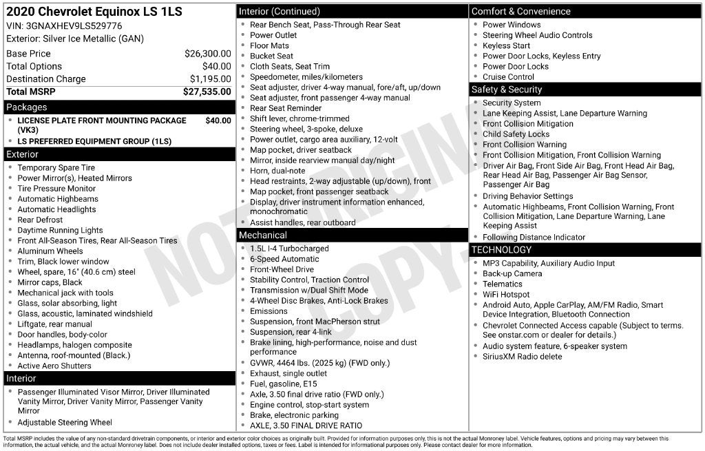 2020 Chevrolet Equinox FWD LS