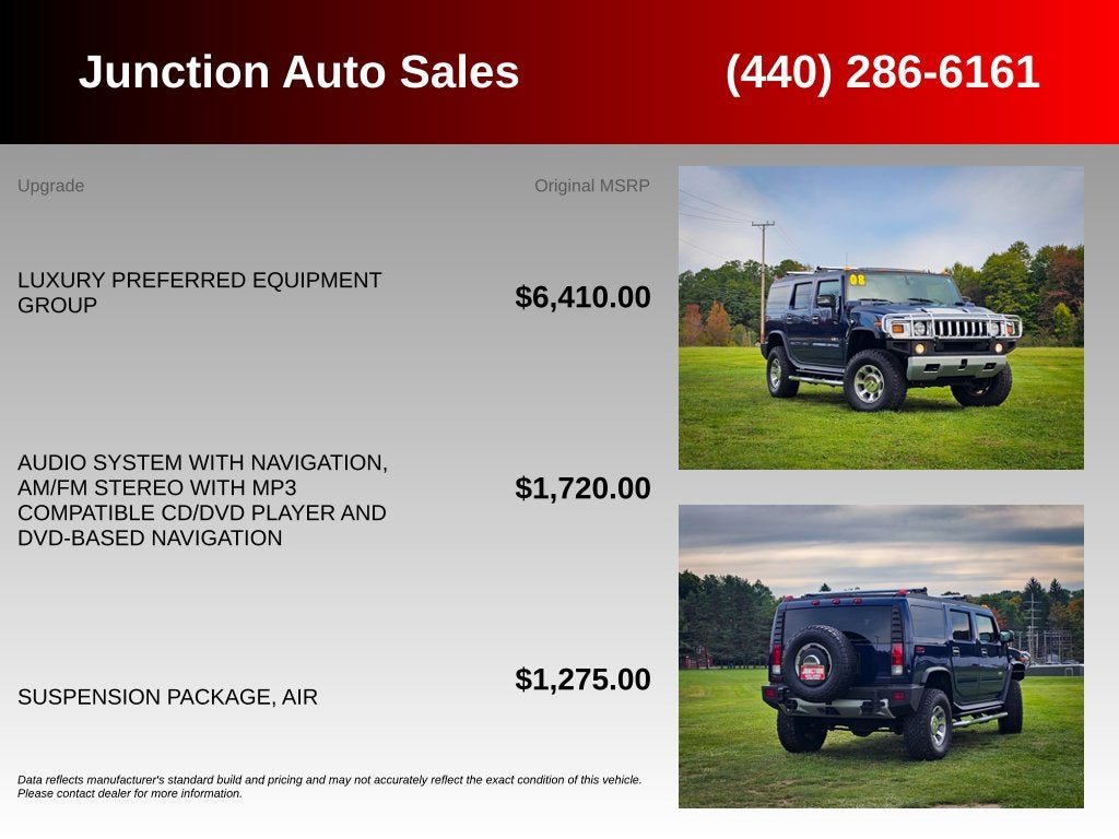 2008 Hummer H2 SUV Base