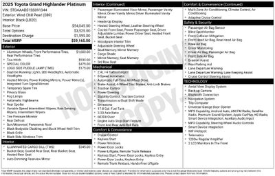 2025 Toyota Grand Highlander Platinum