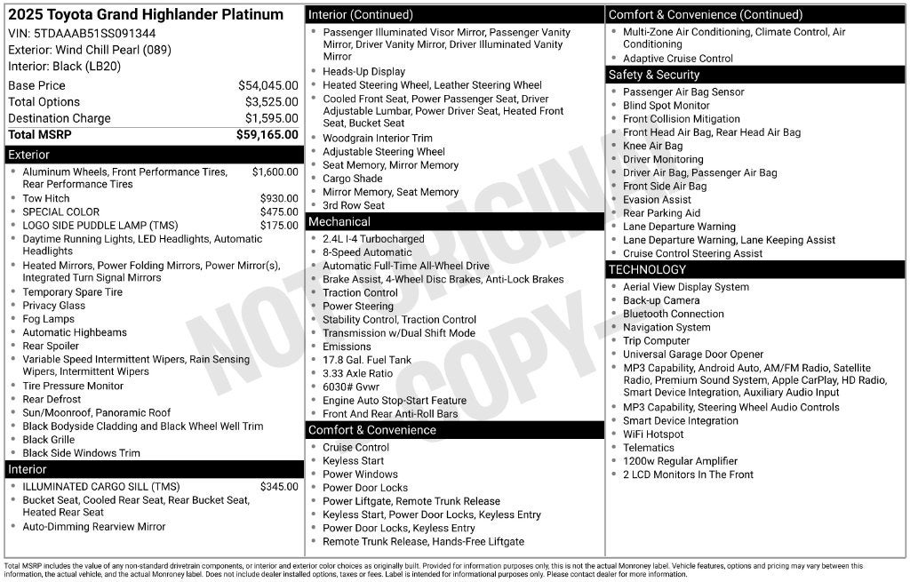 2025 Toyota Grand Highlander Platinum