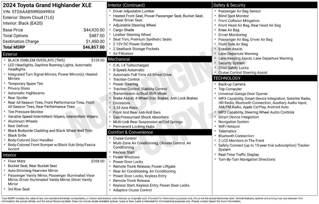 2024 Toyota Grand Highlander XLE