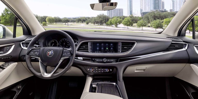 Interior view from the back seat of the 2023 Buick Enclave