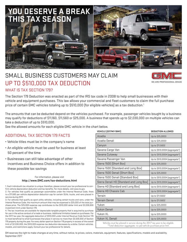 Small Business customers may claime up to $510,000 Tax Deduction through Tax Section 179