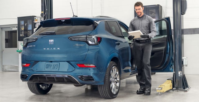 A Technician prepares to service a Buick Encore GX Avenir